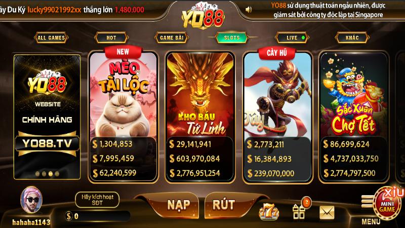 Giới Thiệu Yo88 - Cổng Game Đổi Thưởng Chất Lượng Châu Á 4 Kho game slot chất lượng được nhiều thành viên tham gia