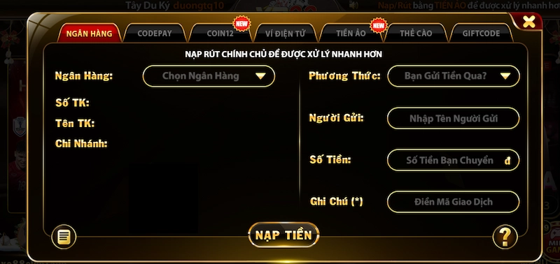 Hướng Dẫn Nạp Tiền Yo88 Nhanh Chóng, An Toàn, Tiện Lợi 3 Nạp tiền Yo88 qua tài khoản ngân hàng