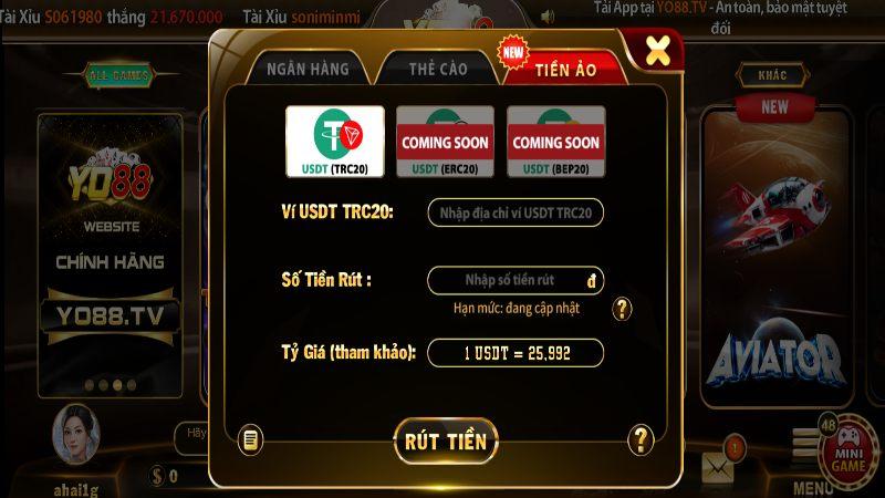 Hướng Dẫn Rút Tiền Yo88 Nhanh Lẹ - An Toàn - Bảo Mật Nhất 4 Hình thức rút tiền Yo88 bằng tiền ảo khá mới mẻ